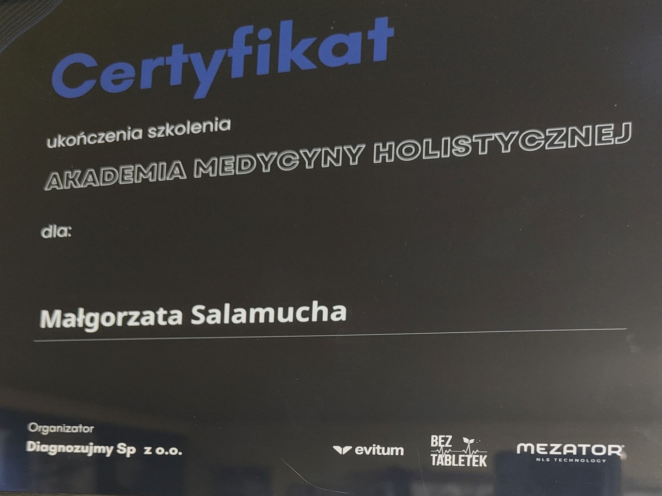 Certyfikat: Certyfikat ukończenia szkolenia — 2023-10-15